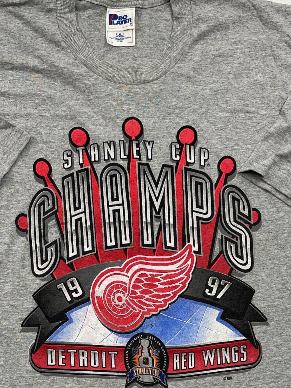 Vintage 1997 Detroit Red Wings Stanley Cup Champs T-Shirt NHL Hockey Men’s XL